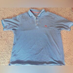 Blue and white Tommy Bahama polo
